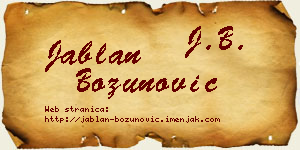 Jablan Božunović vizit kartica